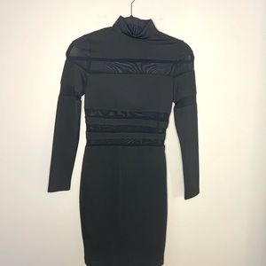 Black Mesh Bodycon Dress